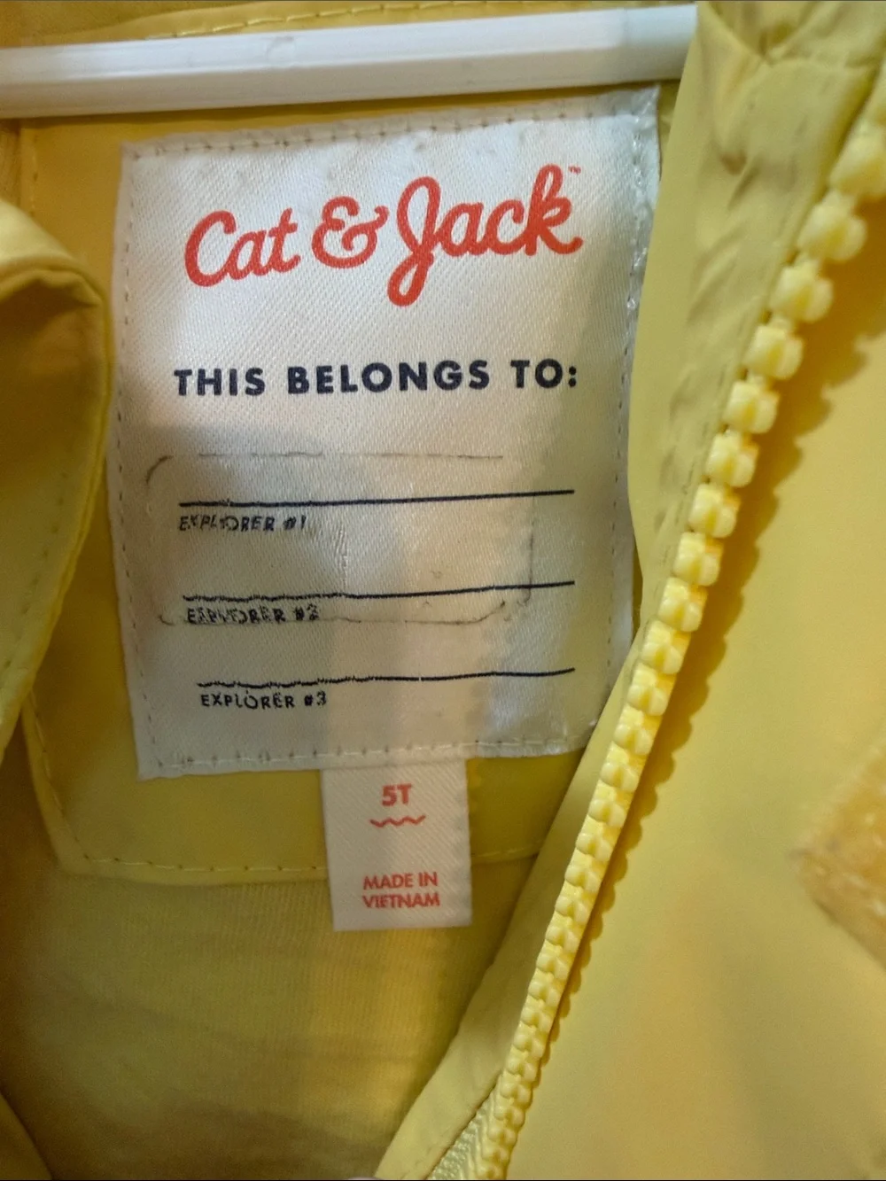Cat & Jack Yellow Kids' Hooded Raincoat with Reflective Cuffs